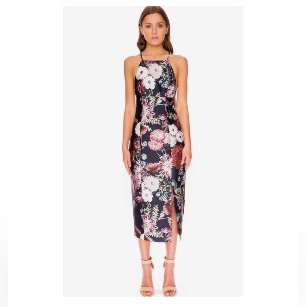 KEEPSAKE The Label Floral Billboard Floral Halter Dress, Size M